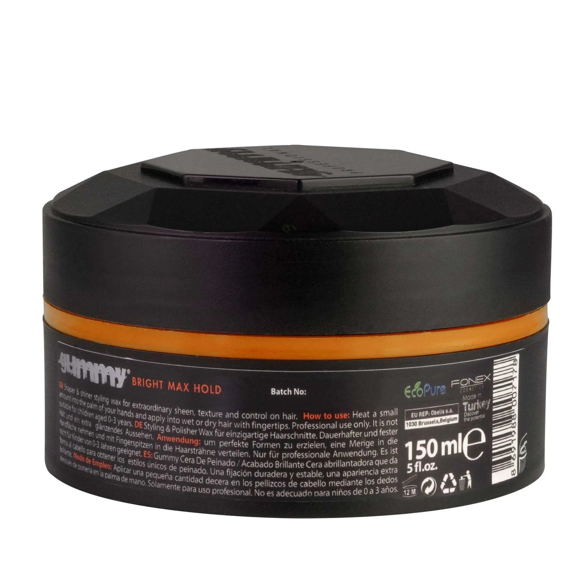 GUMMY STYLING WAX 150 ML BRIGHT WAX with strong hold and bright finish.