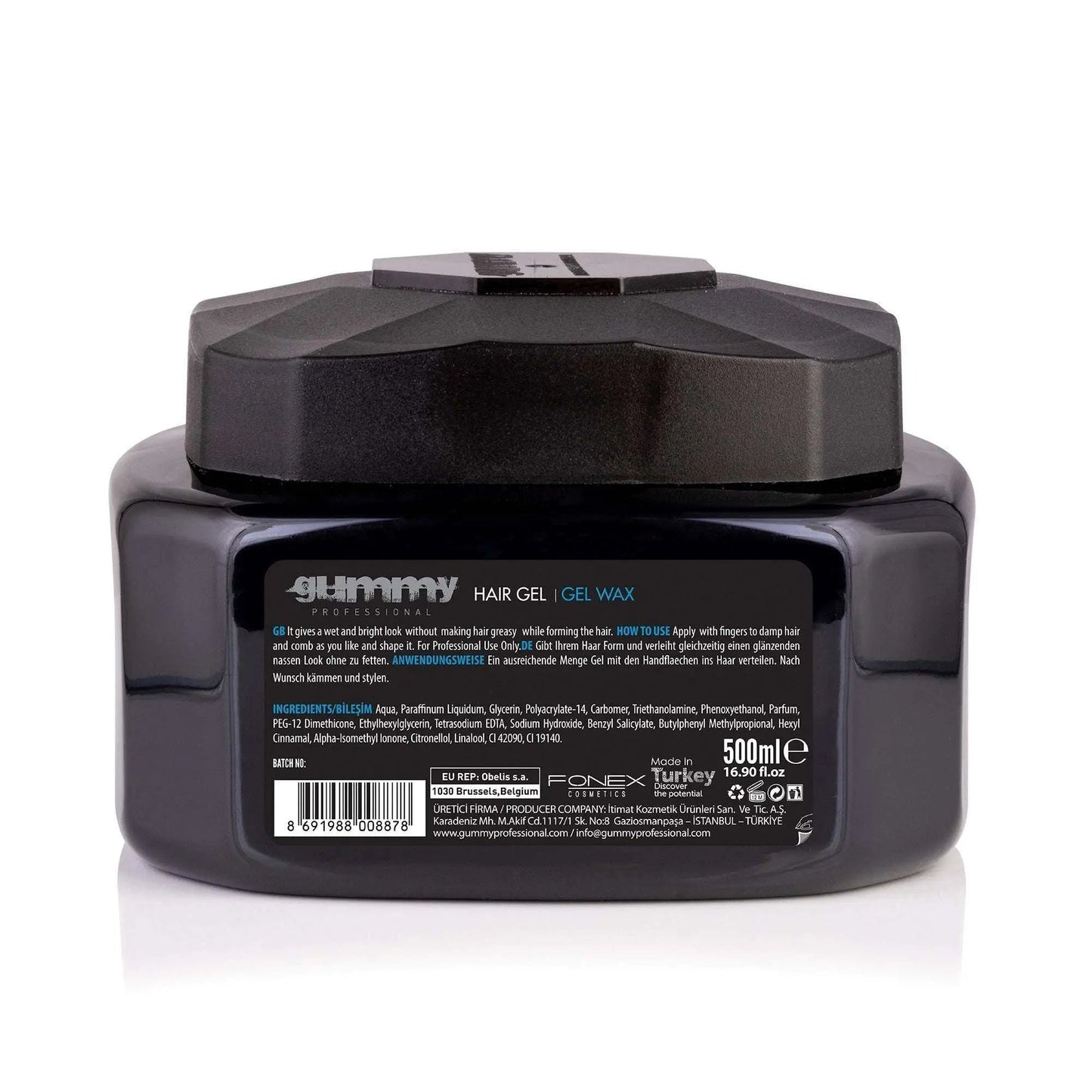 GUMMY GEL WACHS 500 MLWIE BENUTZT MAN:
Tragen Sie von Hand auf feuchte Haare auf und formen Sie sie mit den Fingern, um den gewünschten Look zu erzielen.
PRODUKTBESCHREIBUNG:
Die außergewgummyOnKozmetikGUMMY GEL WACHS