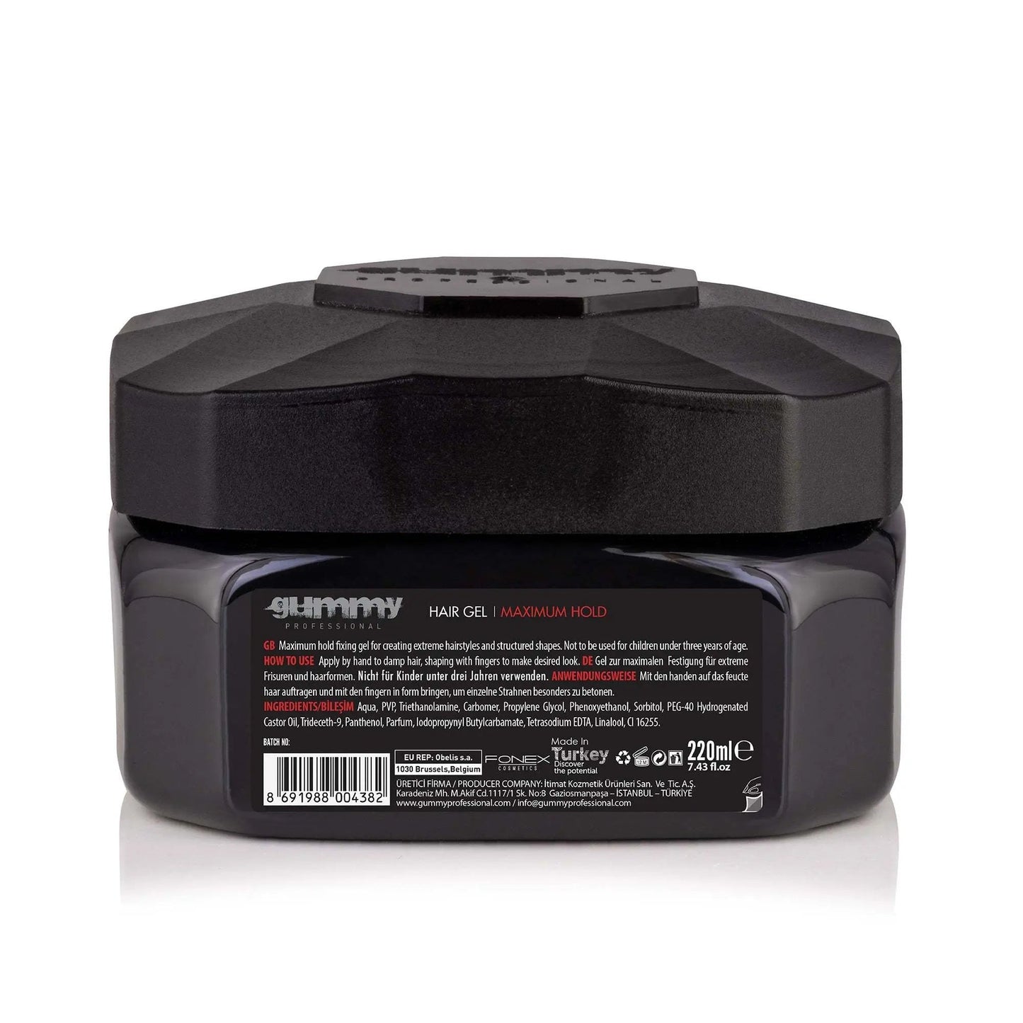 GUMMY HAARGEL 220 ML MAXIMAL HOLDWIE BENUTZT MAN:
Tragen Sie von Hand auf feuchte Haare auf und formen Sie sie mit den Fingern, um den gewünschten Look zu erzielen.
PRODUKTBESCHREIBUNG:
Es ist idealgummyOnKozmetikGUMMY HAARGEL 220 ML