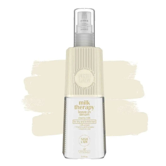 NishLady Milk Therapy Leave-In Hair Serum: Deep Hydration, Frizz Control, Heat Protection