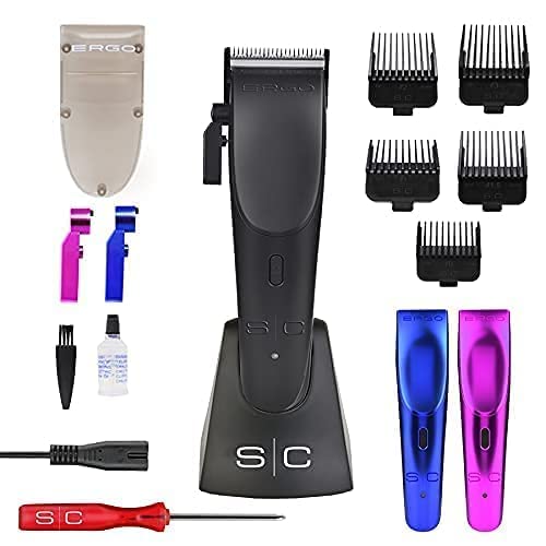 StyleCraft Ergo Pro Cordless Magnetic Clipper Kit with 5 Guards & Lids