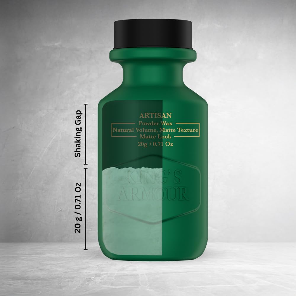 King's Armour Artisan Hair Powder Wax: Natural Volume, Strong Hold, Matte Finish