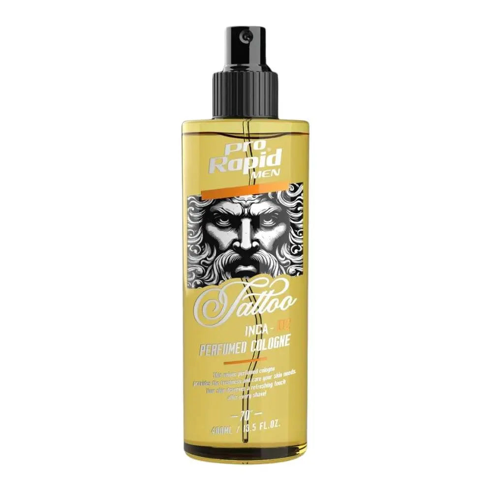 Pro Rapid Tattoo Series Inca – 02 After Shave Perfumed Cologne – 400 mDie 02 After Shave Perfumed Cologne aus der Pro Rapid Tattoo Series Inca bietet eine ideale Kombination aus klassischem Rasierwasser und pflegender Frische. Der maskHair careProrapidOnKozmetikPro Rapid Tattoo Series