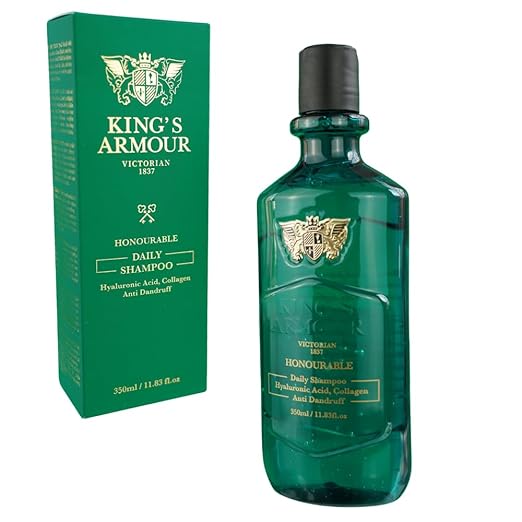 King's Armour Honourable Daily Shampoo: Hyaluronic Acid, Collagen, Anti-Dandruff, 350ml