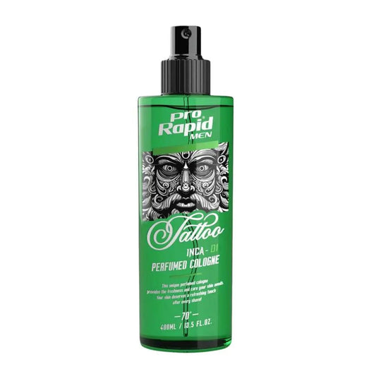 Pro Rapid Tattoo Series Inca – 01 After Shave Perfumed Cologne – 400 mDie 01 After Shave Perfumed Cologne aus der Pro Rapid Tattoo Series Inca bietet eine ideale Kombination aus klassischem Rasierwasser und pflegender Frische. Der maskHair careProrapidOnKozmetikPro Rapid Tattoo Series Inca