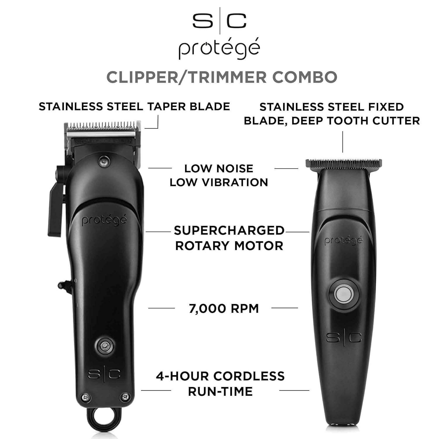 StyleCraft Protégé Cordless Professional Clipper Trimmer Kit with Zero-Gap Blades