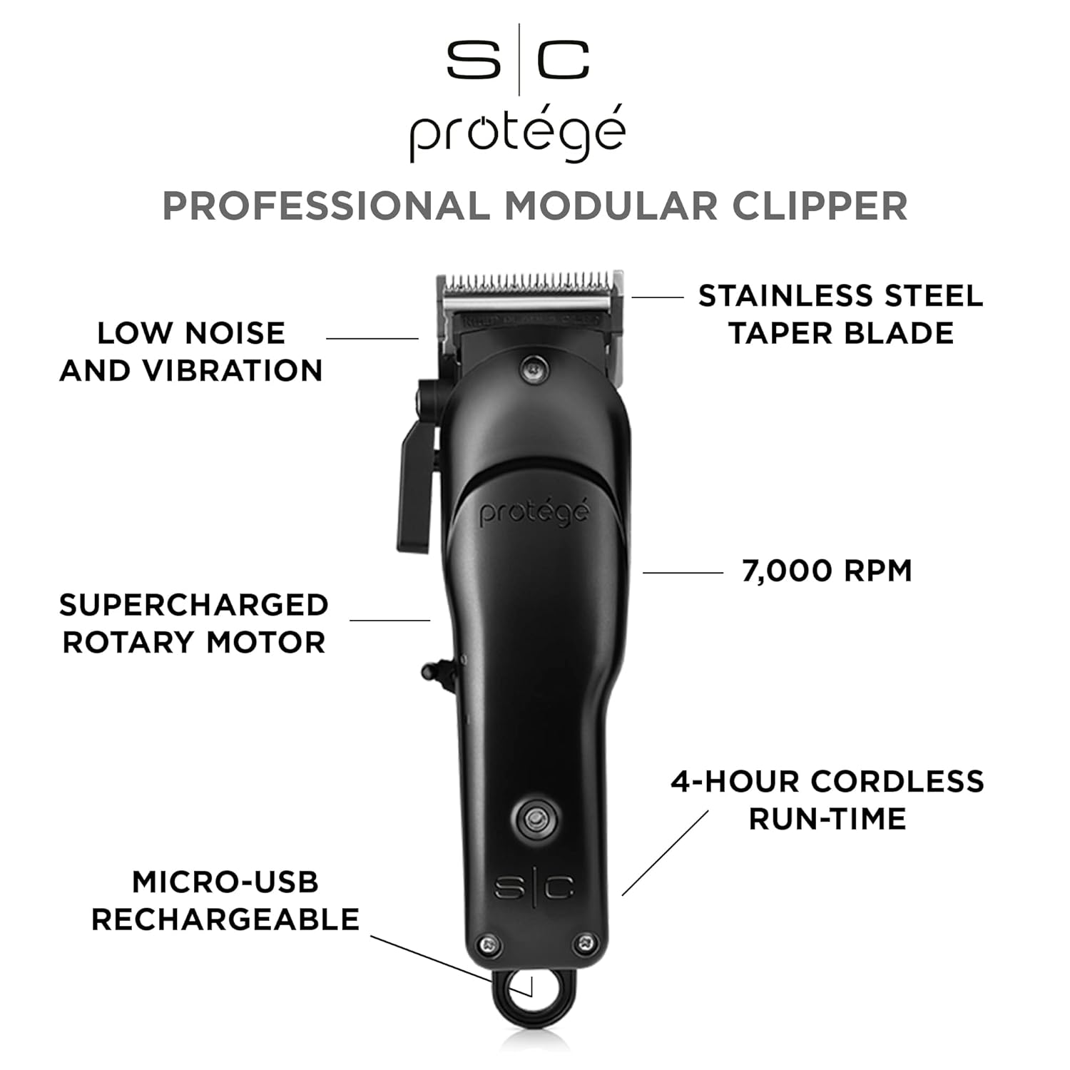 Stylecraft Protégé Cordless Hair Clipper & Trimmer Set for Professional Grooming