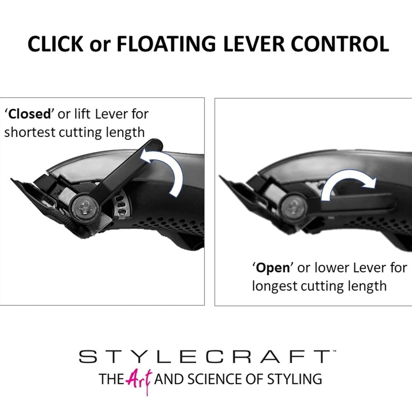 StyleCraft Mythic Professional Cordless Hair Clipper, Powerful 9V Magnetic Motor, DLC Blades