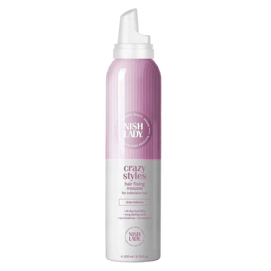 NishLady Crazy Styles 200ml Hair Mousse: Ultimate Volume & Humidity-Resistant Hold
