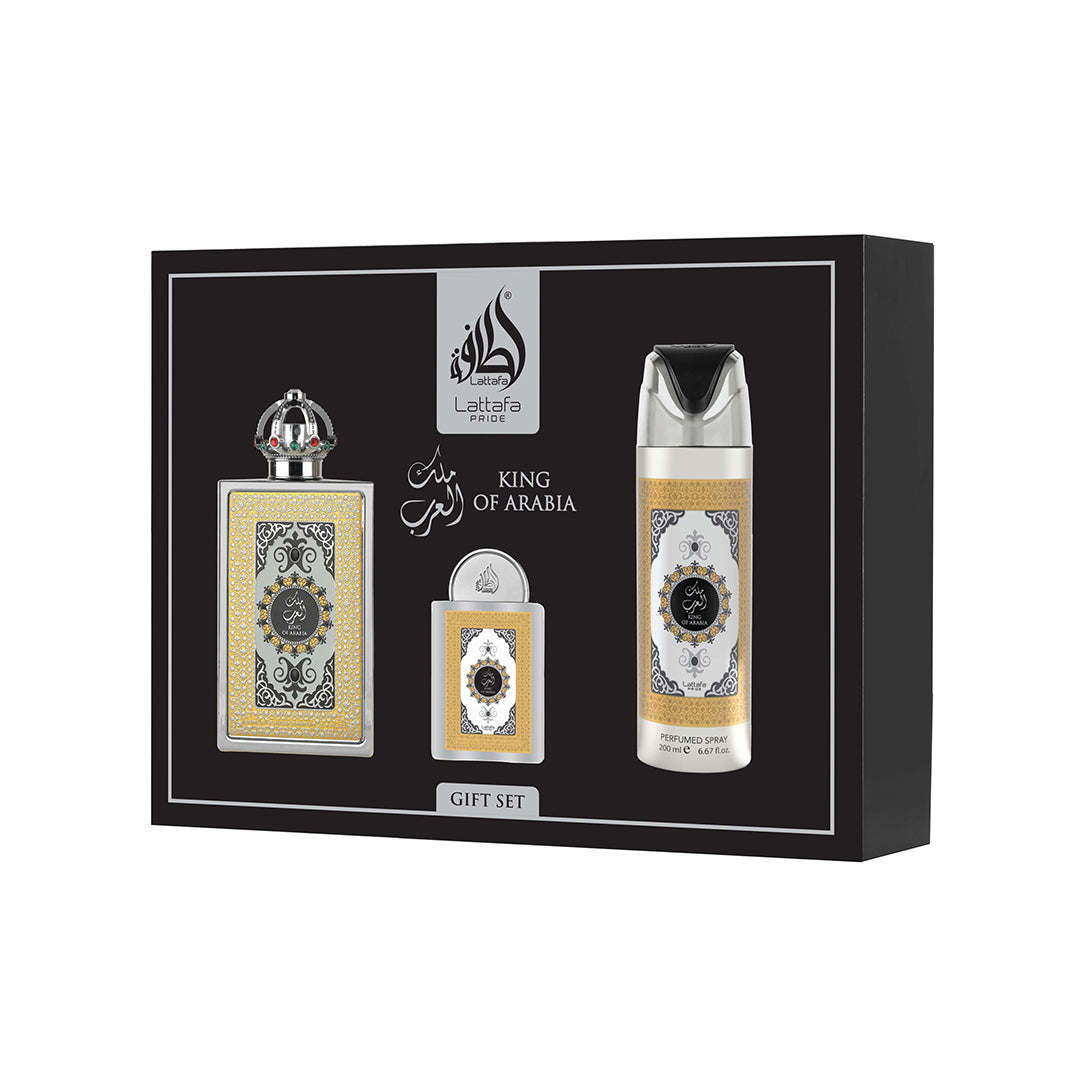 Lattafa Pride King Of Arabia 100ml EDP + 20ml EDP + 200ml Deodorant