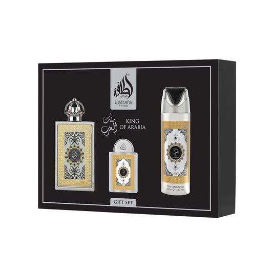 Lattafa Pride King Of Arabia 100ml EDP + 20ml EDP + 200ml Deodorant