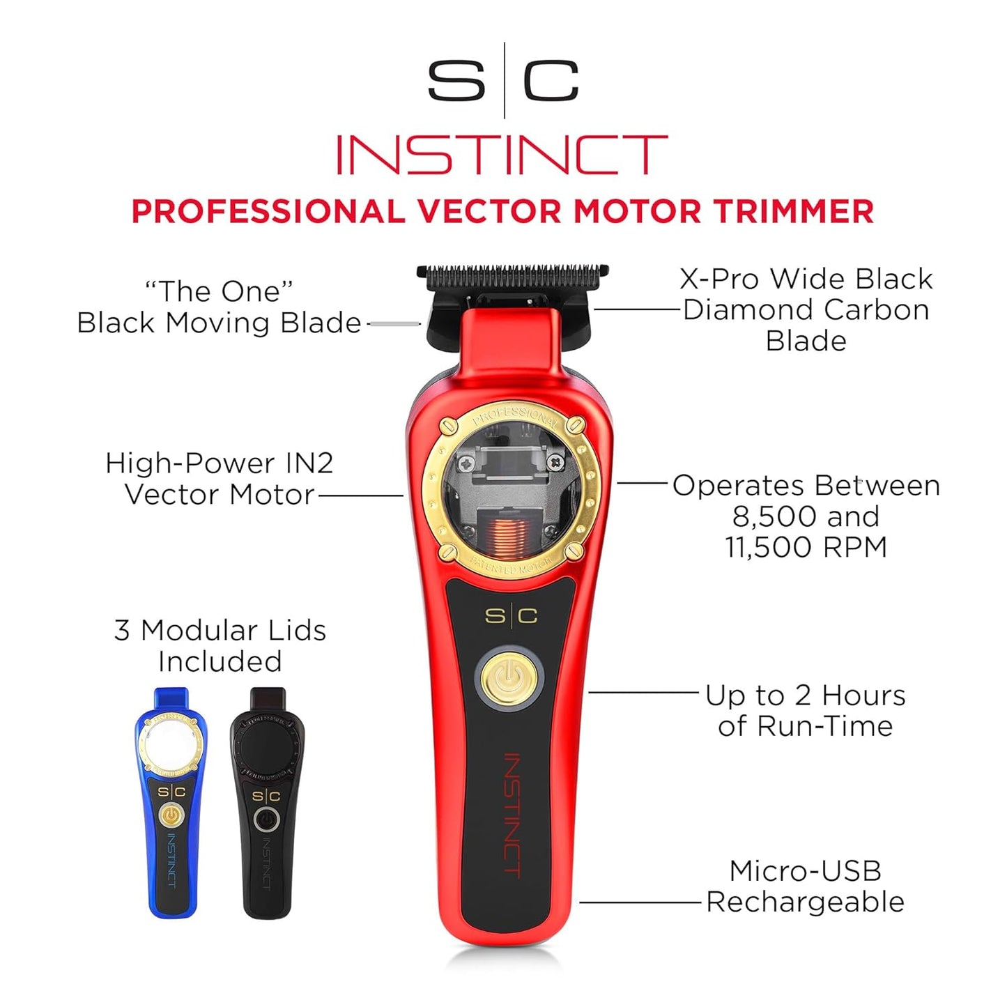Stylecraft Instinct Professional Cordless Hair Trimmer Vector Motor Torque Control