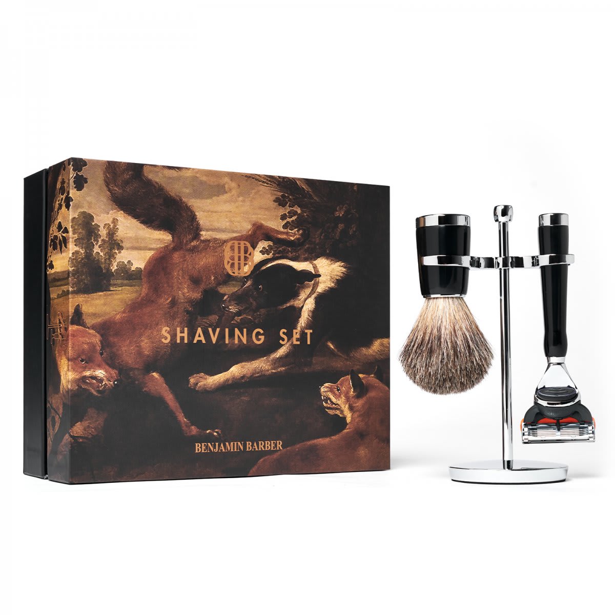Benjamin Barber Classic 3-delars Rakset Ebony - Gillette Fusion