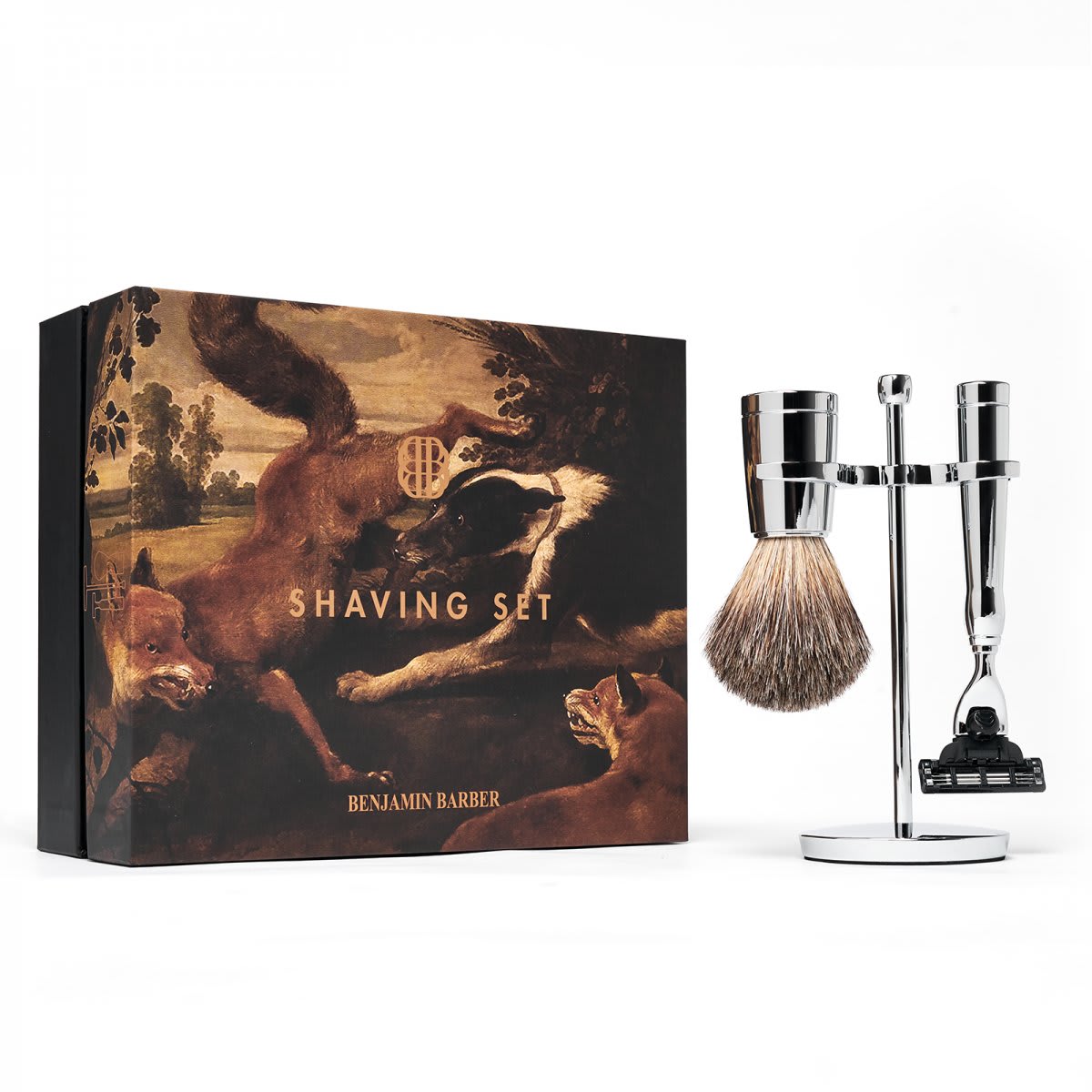Benjamin Barber Classic 3-delars Rakset Chrome - Gillette Mach3