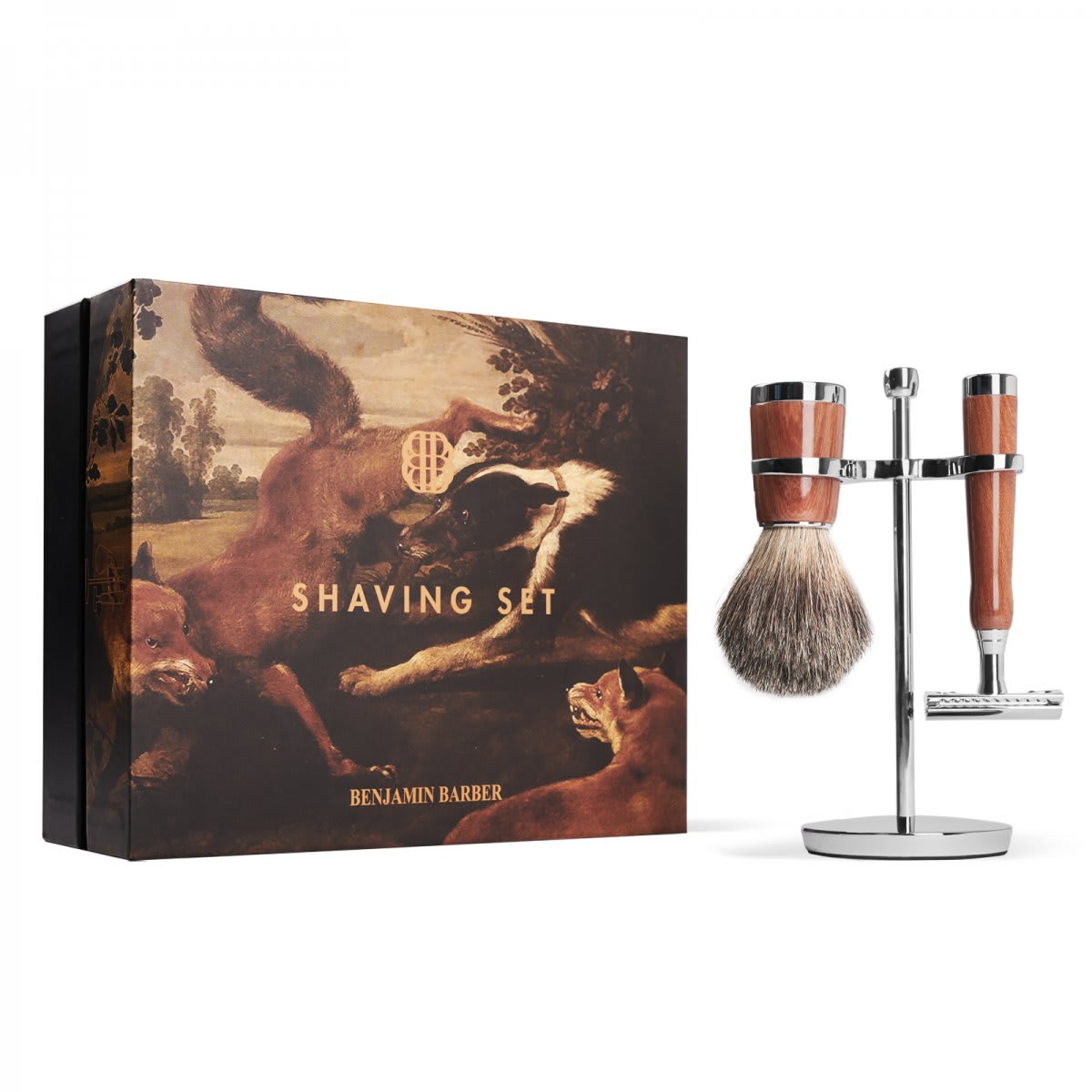 Benjamin Barber Classic 3-delars Rakset Wood - Safety Razor