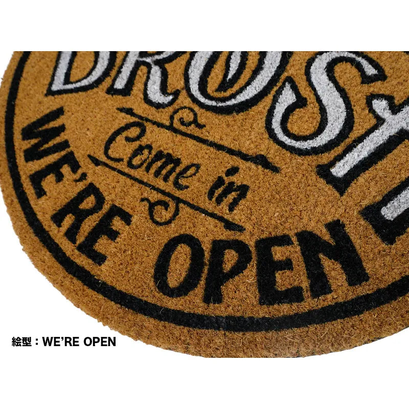Brosh Welcome Mat, Rund Dörrmatta i Kokosfiber, We're Open