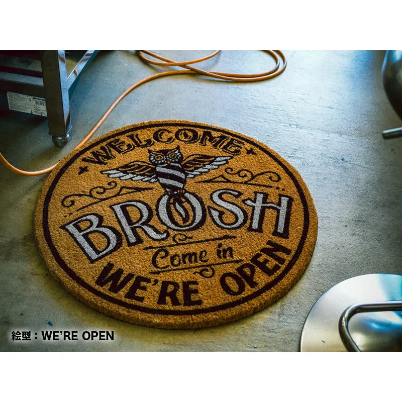 Brosh Welcome Mat, Rund Dörrmatta i Kokosfiber, We're Open