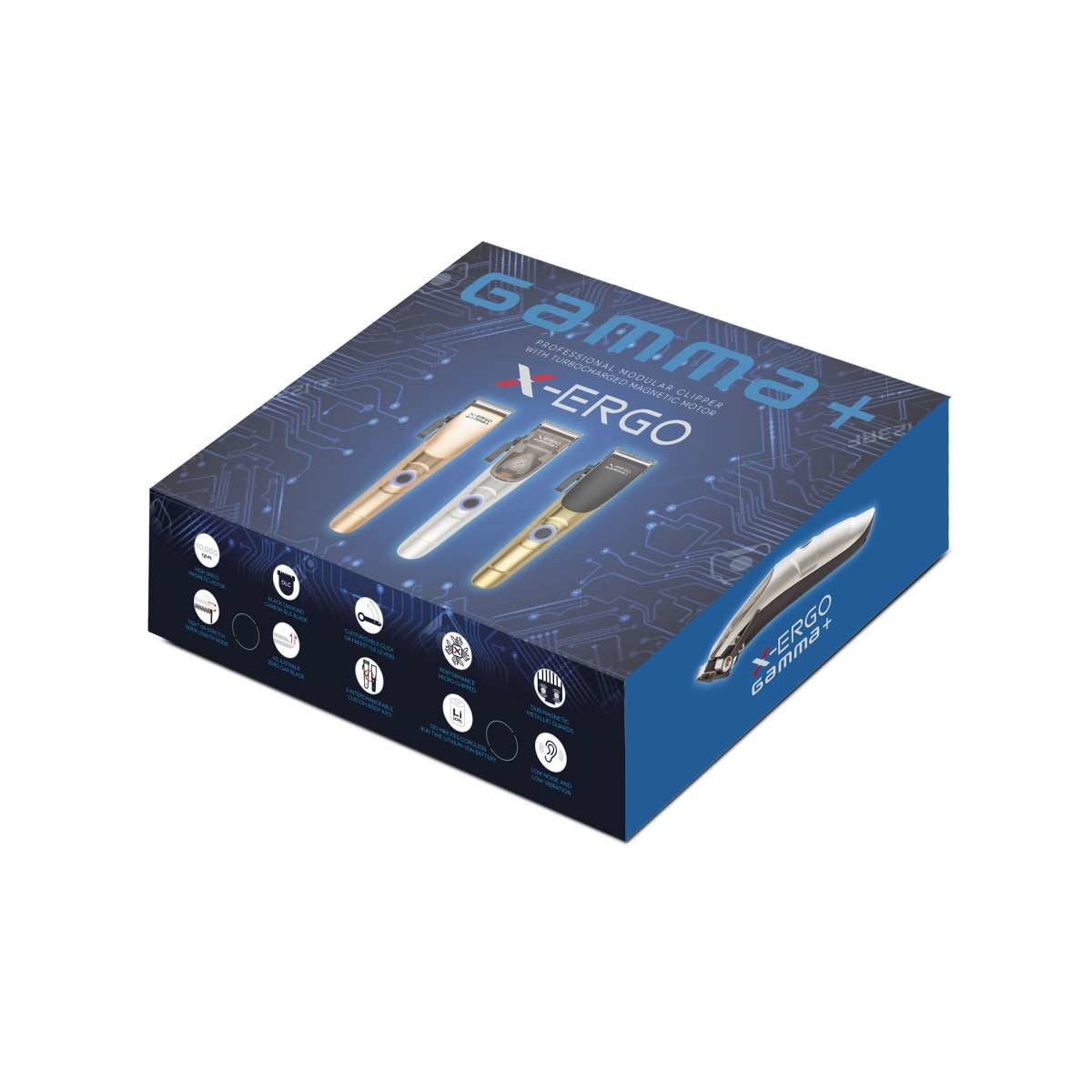 Gamma Piú X-ERGO Professional Magnetic Motor Hair Clipper with 3 Covers