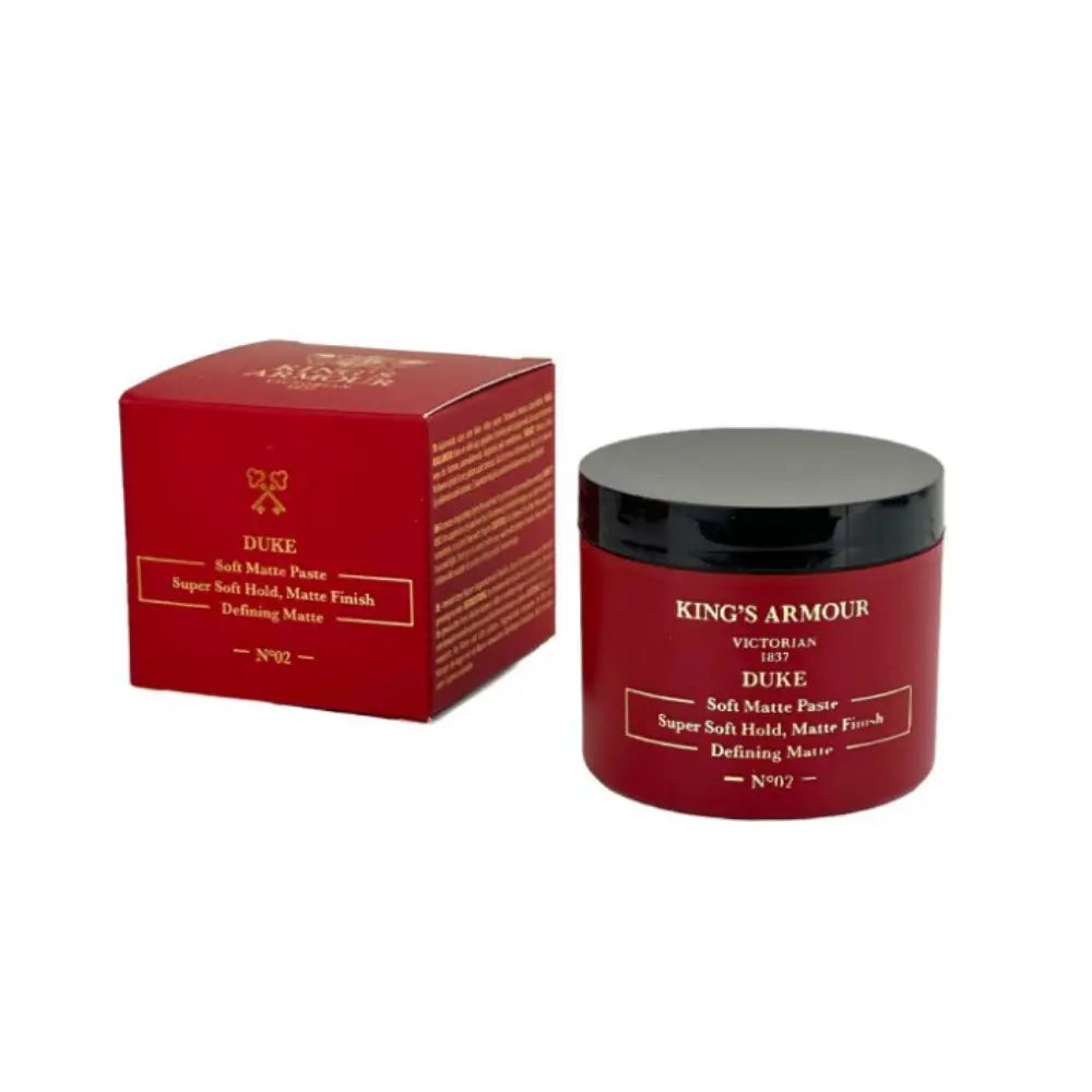 King’s Armour DUKE Soft Matte Paste with packaging, 110ml, super soft hold, matte finish.