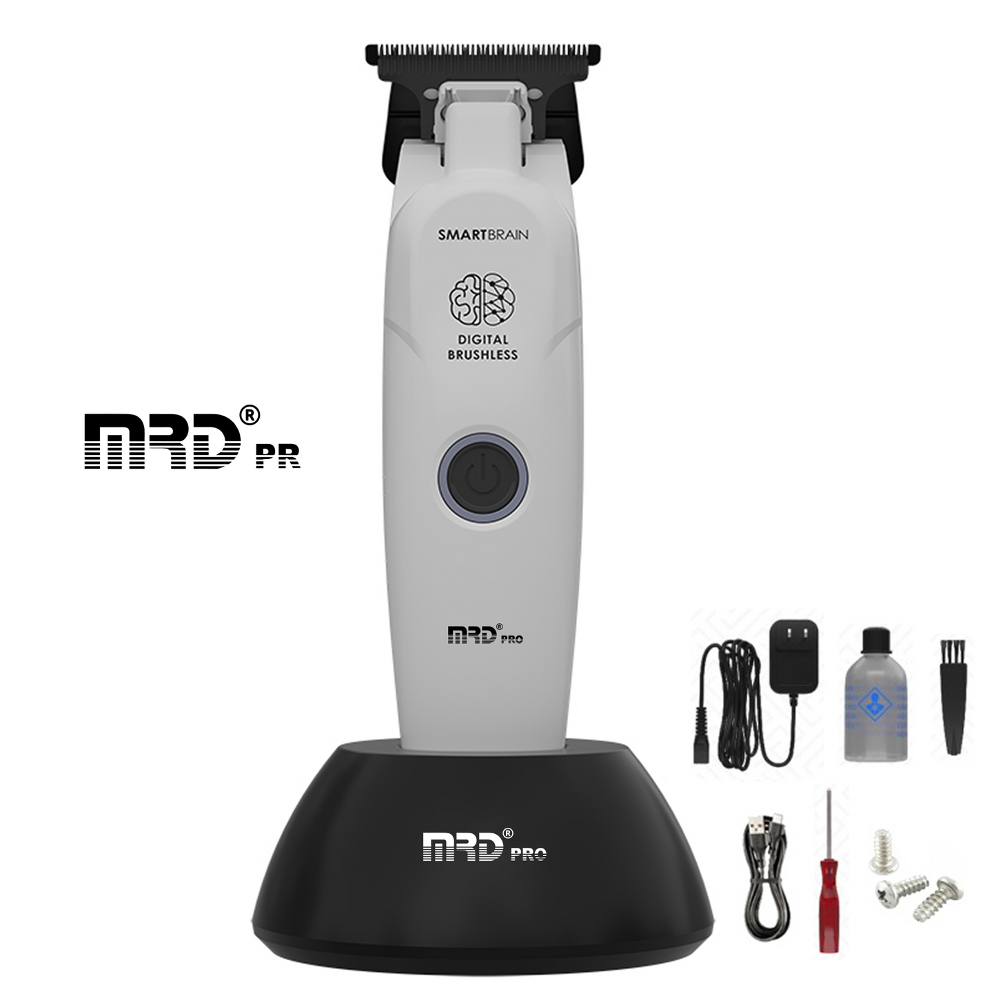 MRD Pro GMT 3969ST-WHITE Kanttrimmer med Ultra-närgående Roterande Motor