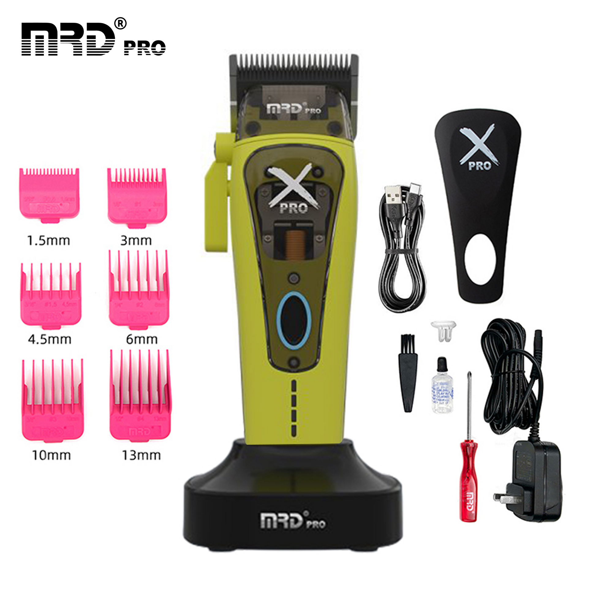 MRD Pro HC-999 XPRO-GREEN Professionell Hårtrimmer Med Vector-Motor