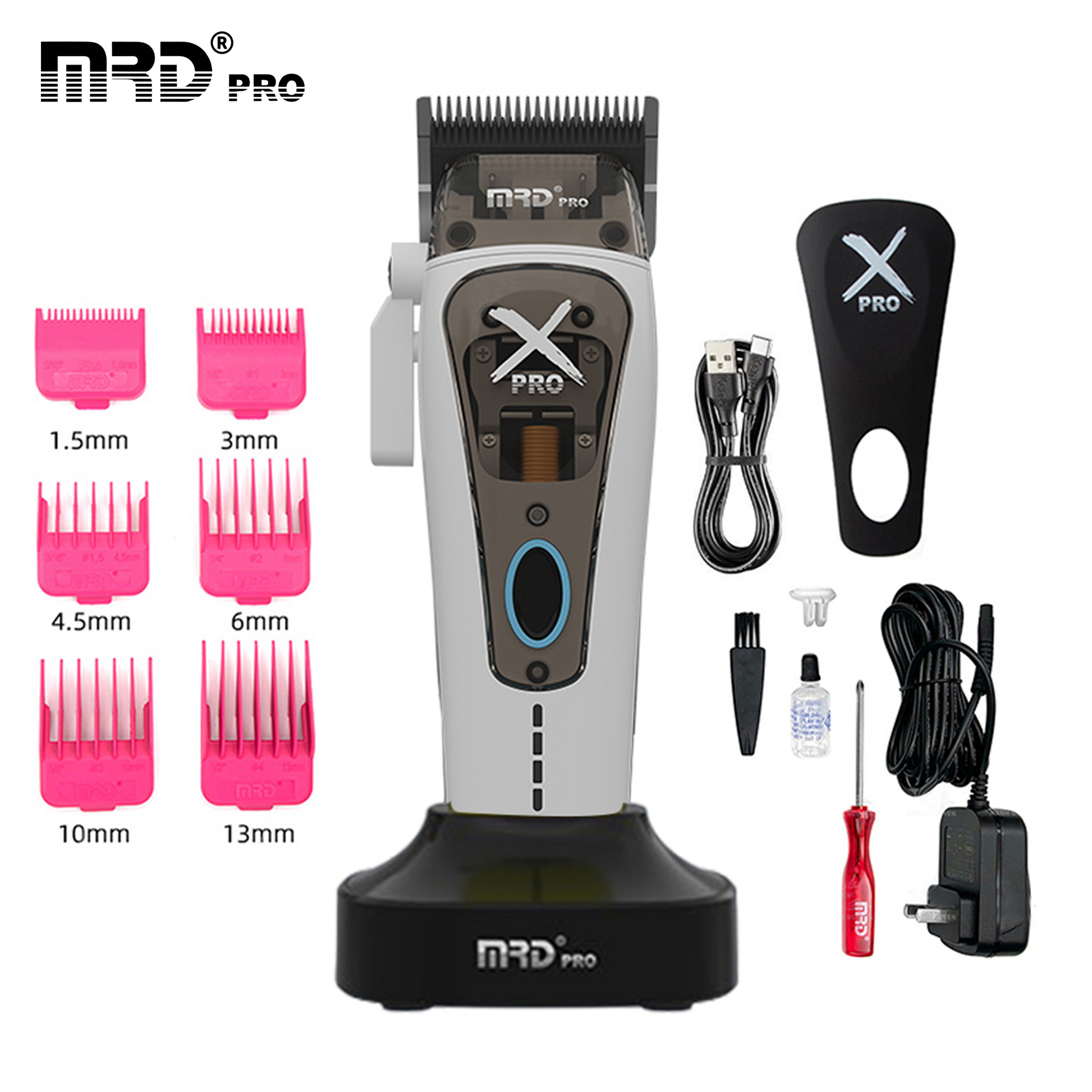 MRD Pro HC-999 XPRO-WHITE Hårklippare, Professionell
