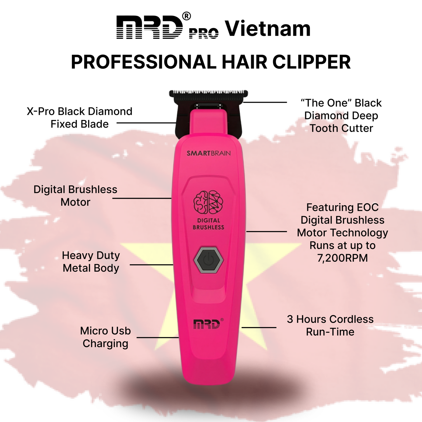MRD Pro GMT 90-4 Trimmaskin med Black Diamond Blad Rosa