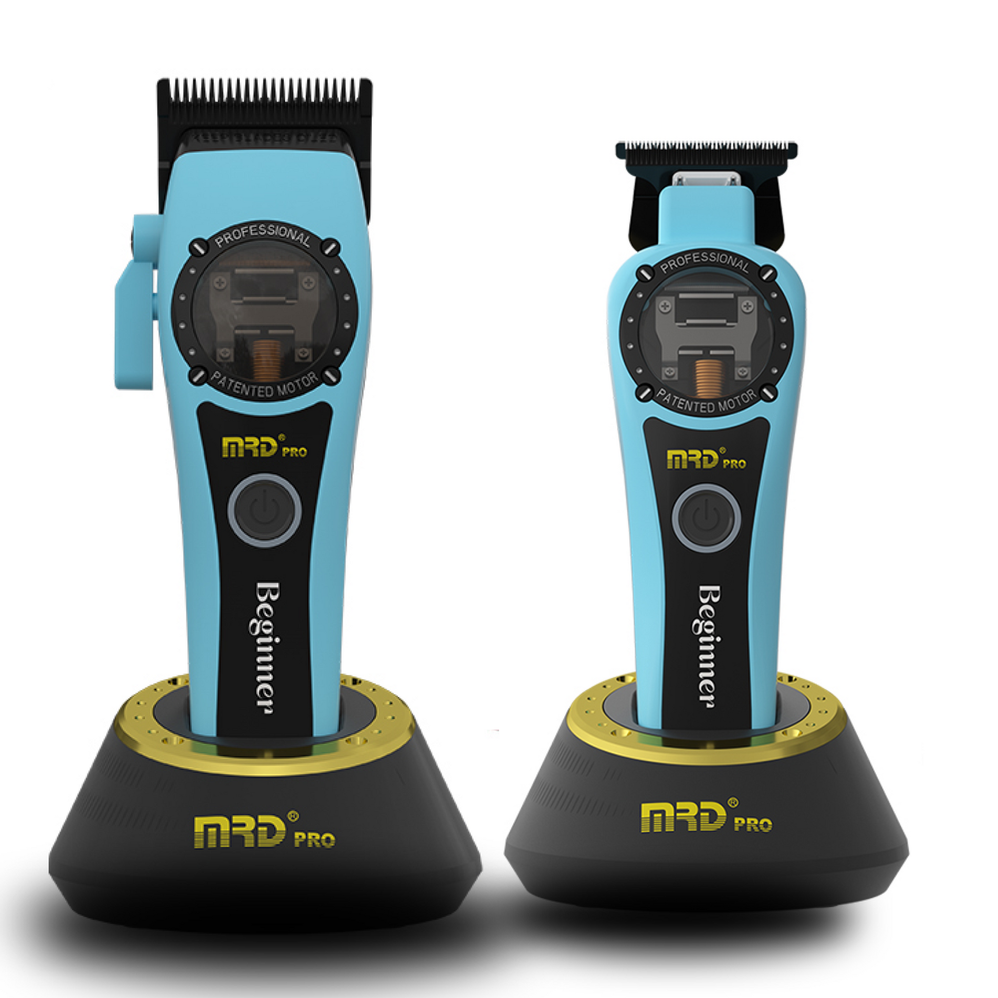MRD Pro HC-999 Professionell Hårtrimmer, Höghastighetsmotor, 440C Stål, Aqua Blue
