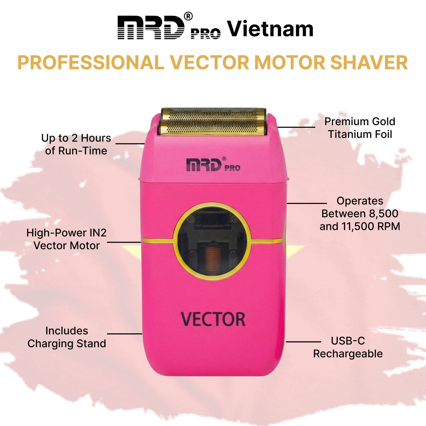 MRD Pro ZB-999 Rakapparat i Rosa Metall med VECTOR-Motor