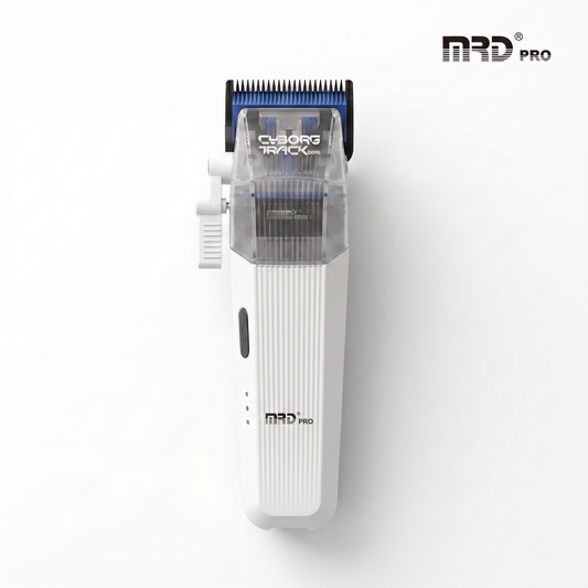 MRDpro Cyborg 2026 Hårtrimmer – Professionell Trådlös Full Metall, Vit