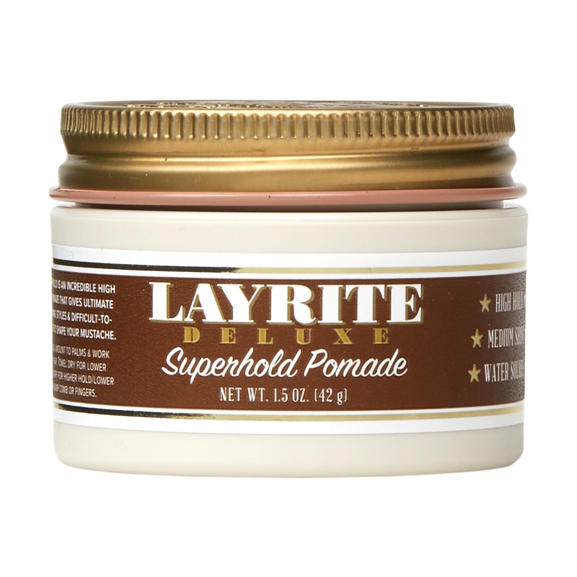 Layrite Deluxe Superhold Pomade: Ultimate Water-Based Hair Styling for Unruly Hair