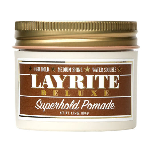 Layrite Deluxe Superhold Pomade: Ultimate Water-Based Hair Styling for Unruly Hair