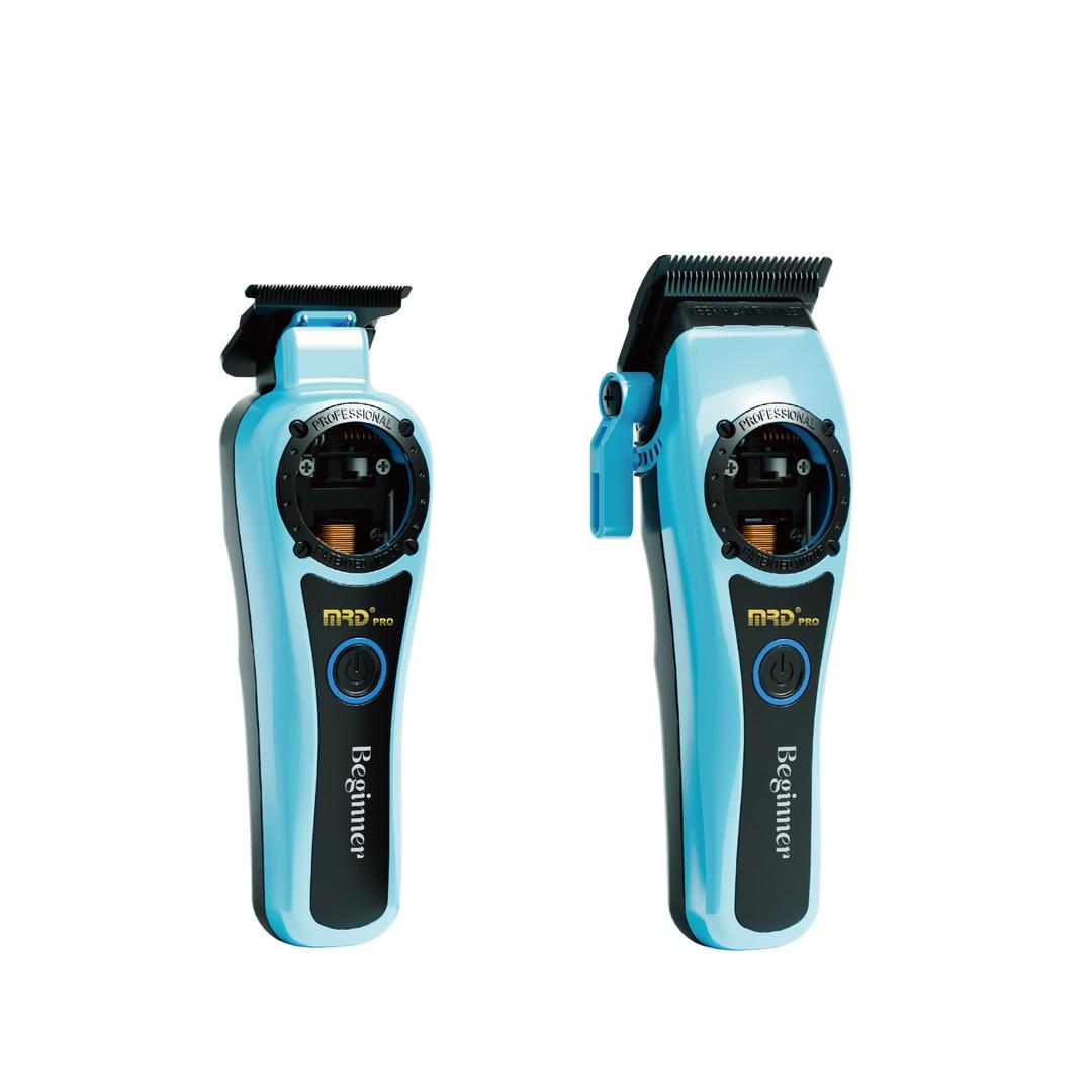 MRD Pro HC-999 Professionell Hårtrimmer, Höghastighetsmotor, 440C Stål, Aqua Blue