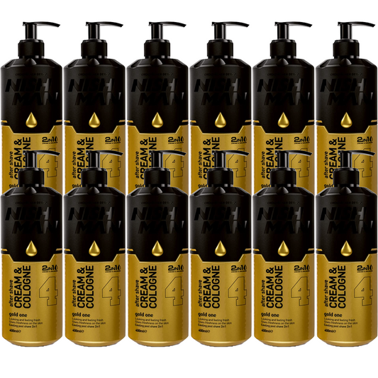 Nish Man Gold One 4 After Shave Cream Cologne Bulk 12-Pack Soothing & Hydrating