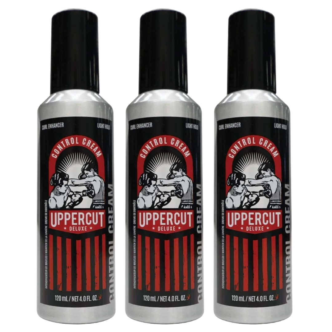 Uppercut Control Cream 120ml 3-Pack: Lightweight Curl Enhancer & Styling Solution