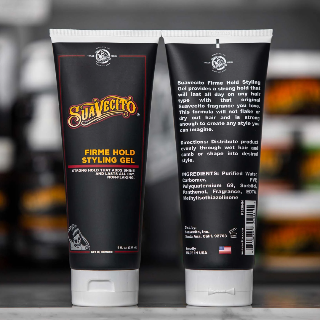 Suavecito Firme Hold Styling Gel: Strong, Alcohol-Free, High-Shine Hair Control