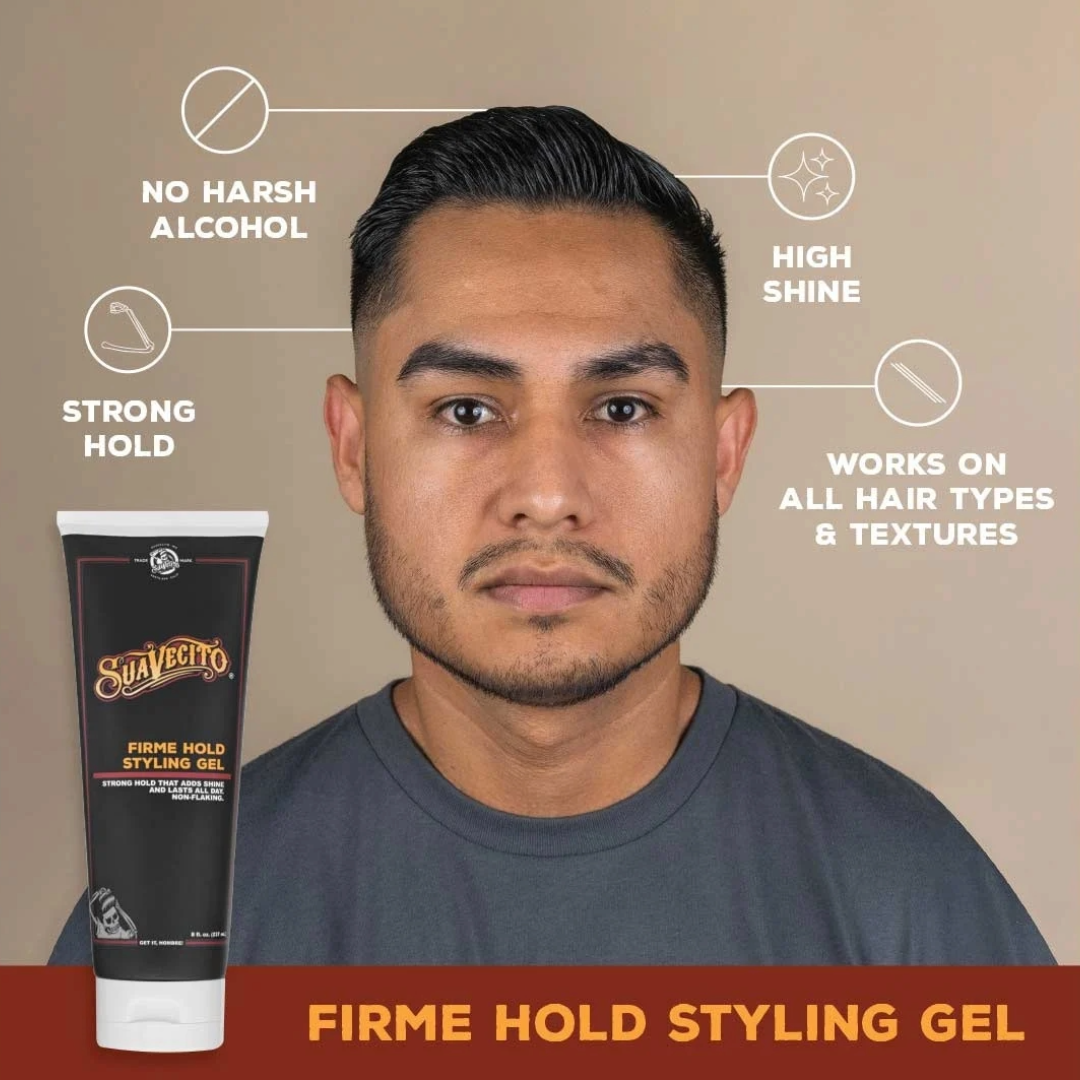 Suavecito Firme Hold Styling Gel: Strong, Flake-Free, High-Shine Hair Control
