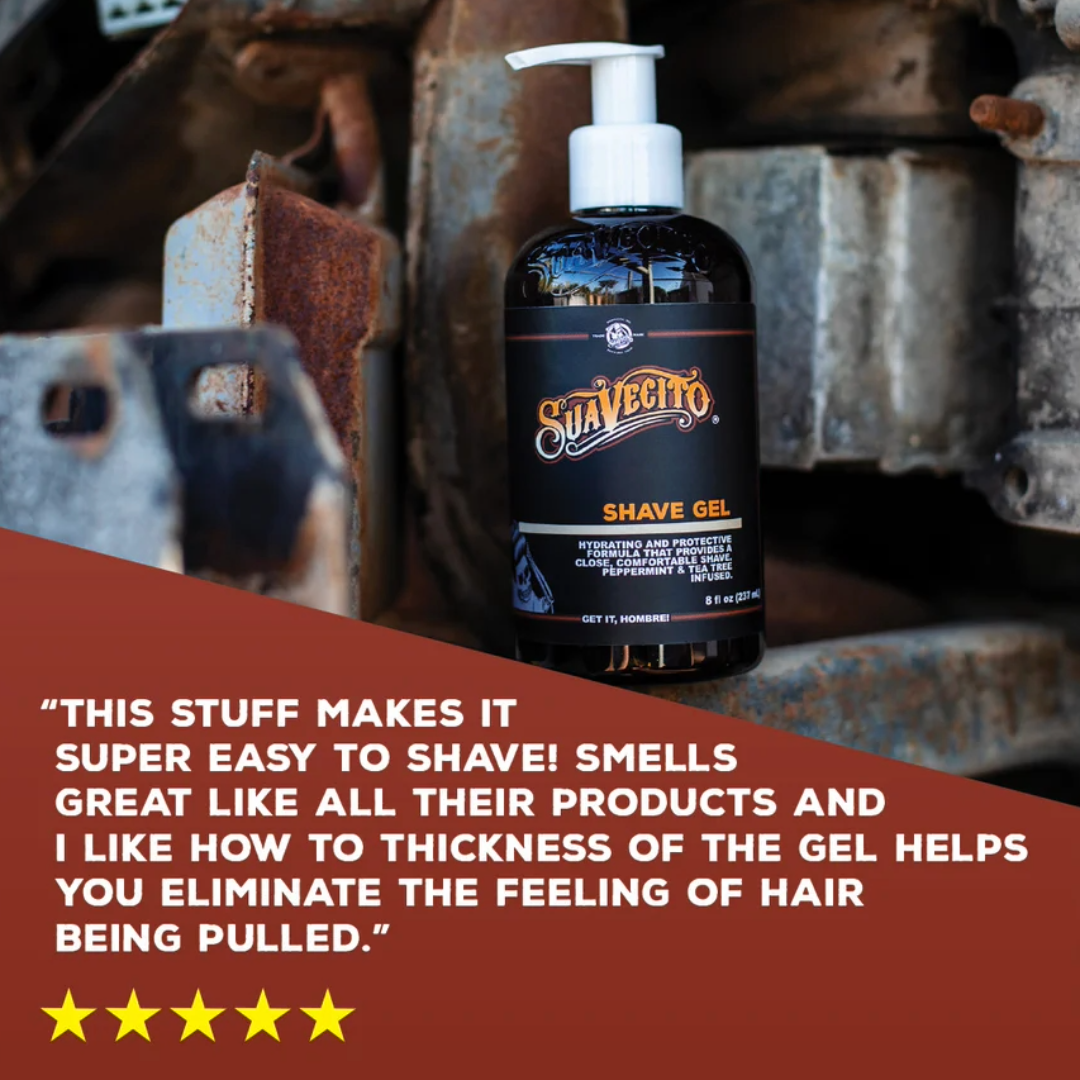 Suavecito Smooth Glide Shave Gel: Peppermint Tea Tree Formula, 8 fl oz