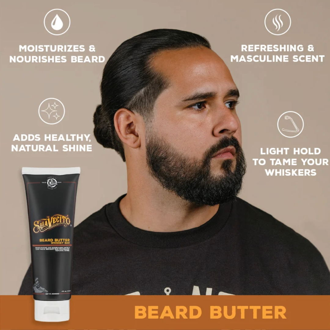 Suavecito Whiskey Bar Beard Butter: Nourishing, Hydrating, Softening, Light Hold