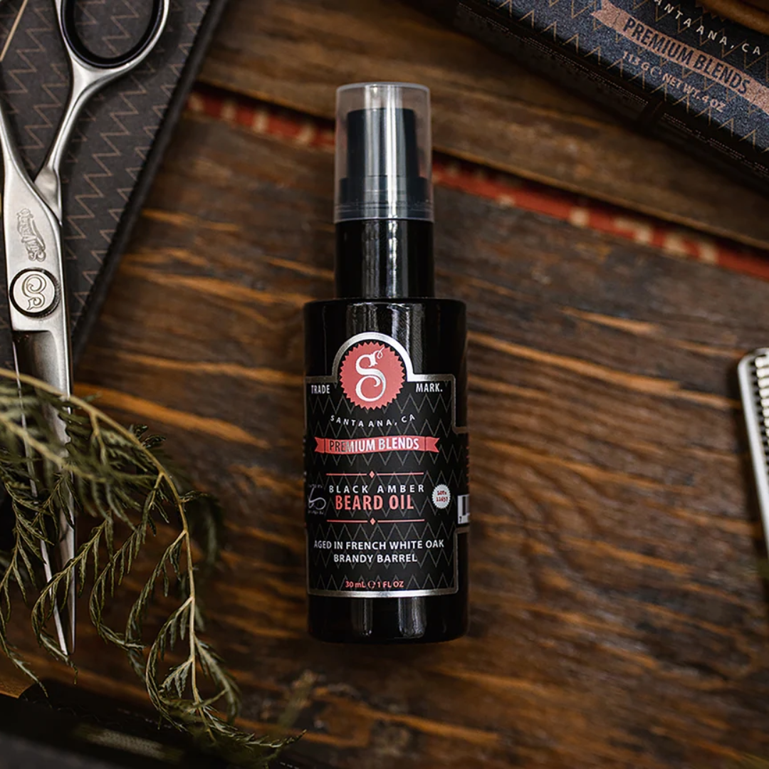 Suavecito Premium Black Amber Beard Oil: Organic Argan, Softens & Tames Frizz