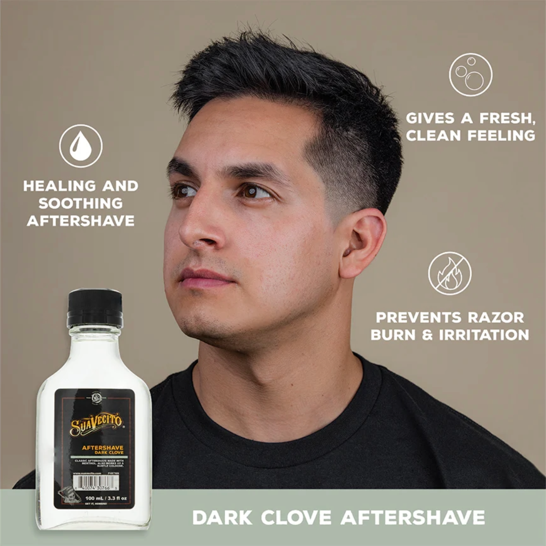 Suavecito Dark Clove Aftershave: Soothing, Hydrating, Refreshing Post-Shave Balm 3.4 fl oz