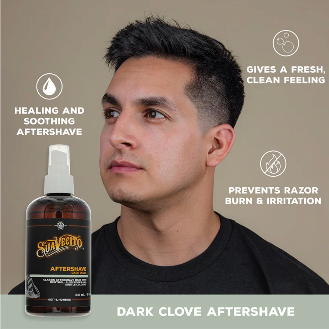 Suavecito Dark Clove Aftershave: Soothing, Hydrating, Irritation-Reducing Post-Shave Balm 8oz