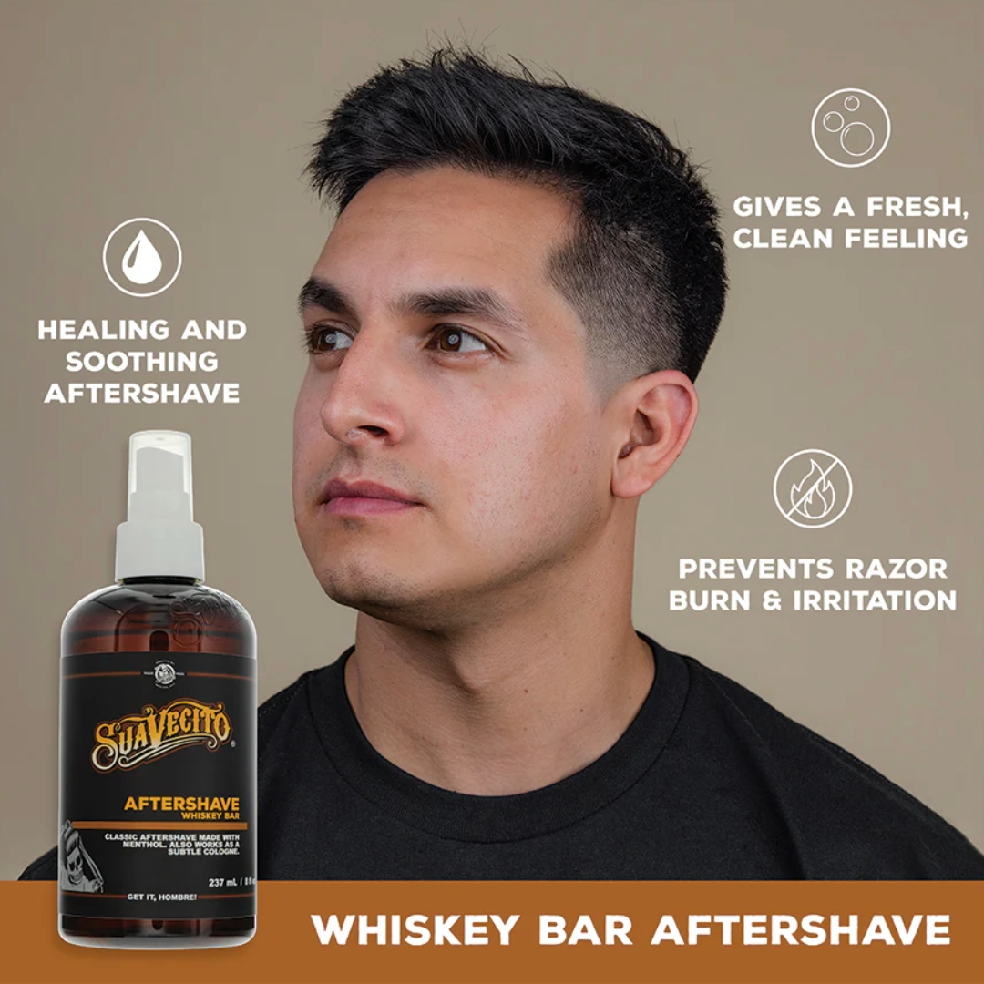 Suavecito Whiskey Bar Aftershave for Men - Soothing, Hydrating, Refreshing Lotion