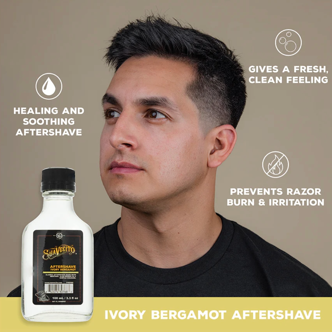 Suavecito Ivory Bergamot Aftershave Balm: Soothing, Hydrating, 3.4 fl oz