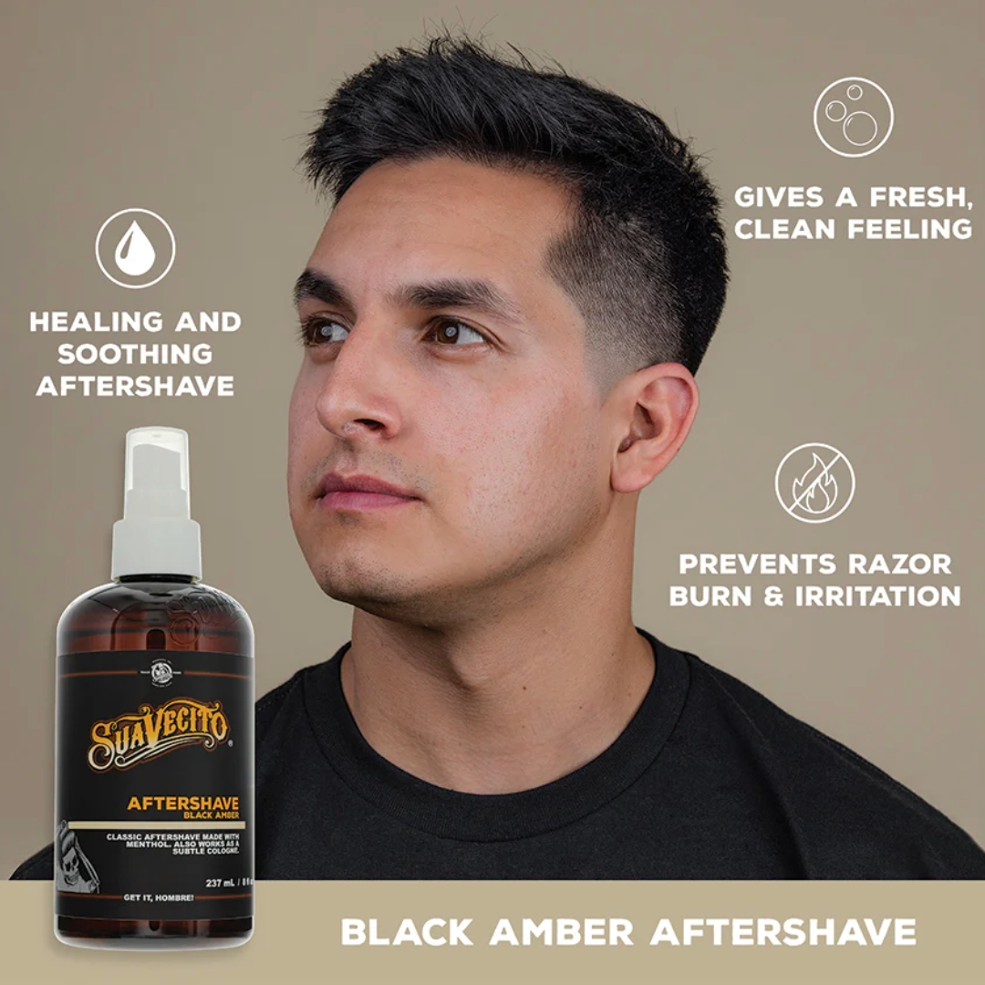 Suavecito Black Amber Aftershave: Soothing, Refreshing Post-Shave Skin Care