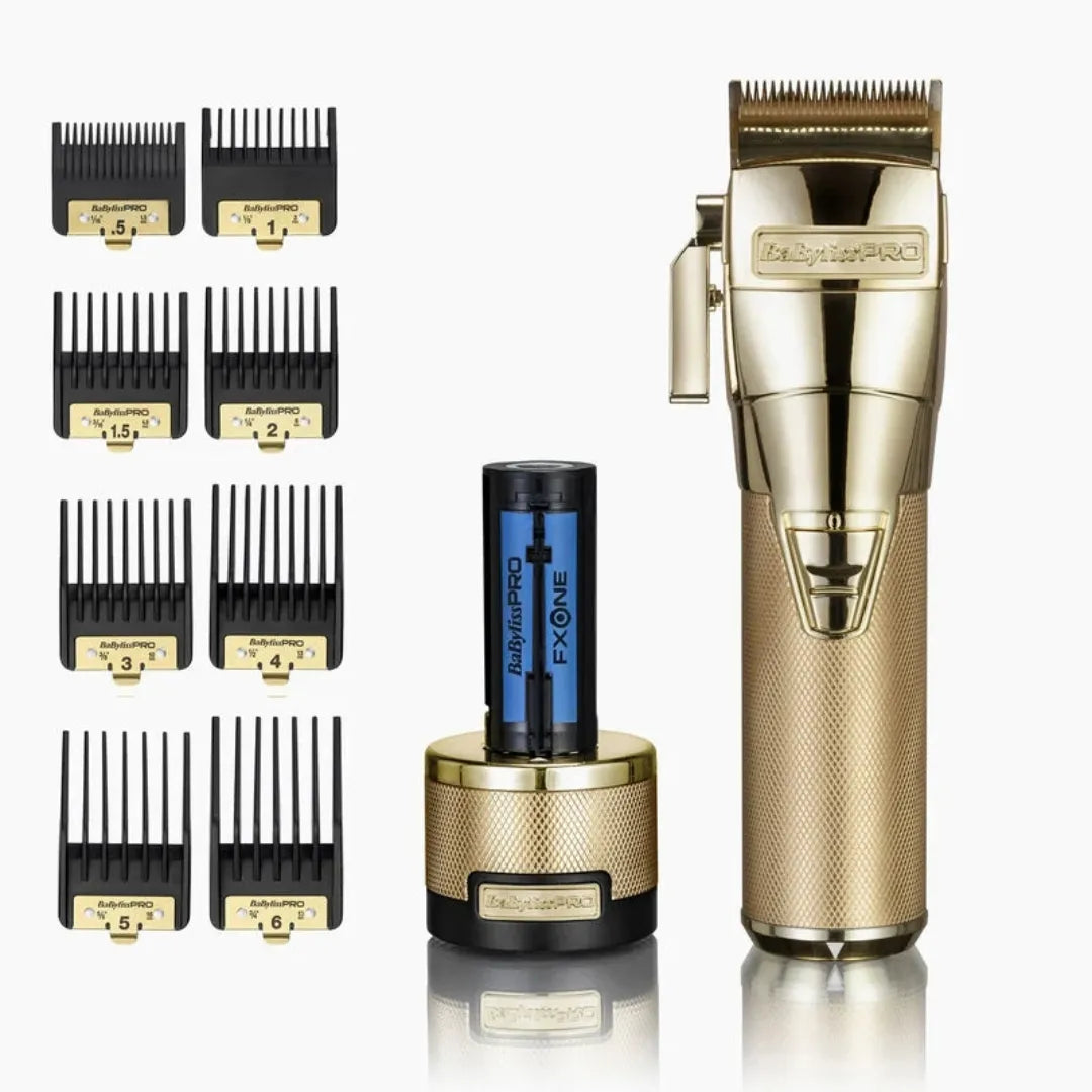 BaBylissPRO FXONE Gold All-Metal Professional Hair Clipper – Cordless, Powerful, Precise