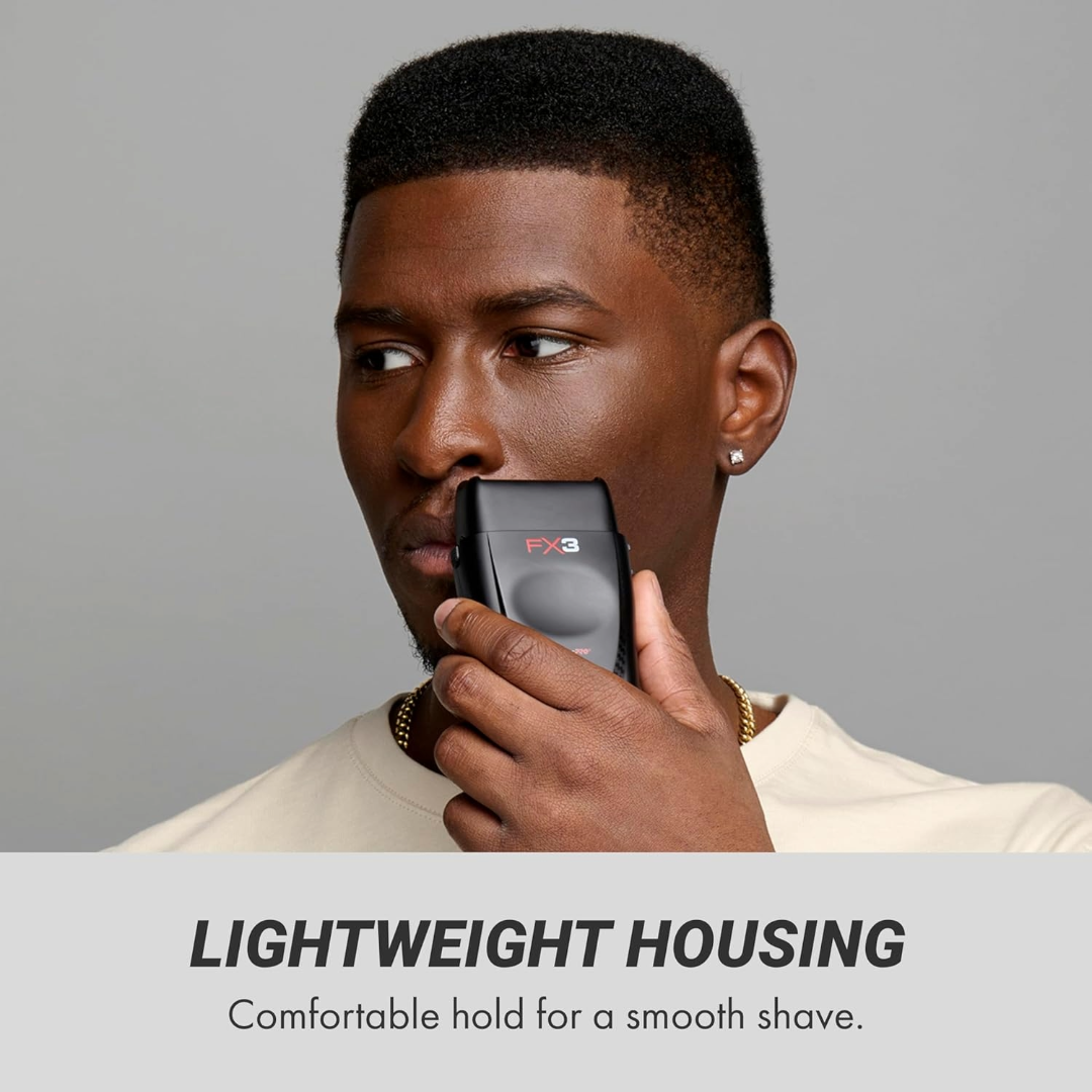 BaBylissPRO FX3 Black Cordless Foil Shaver - High-Torque Engine, 3-Hour Runtime