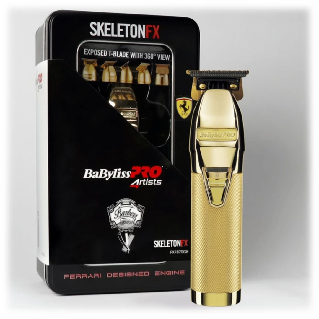 BaBylissPRO Gold FX Skeleton Trimmer: Precision Detailing, Ferrari Motor, Long-Life T-Blade
