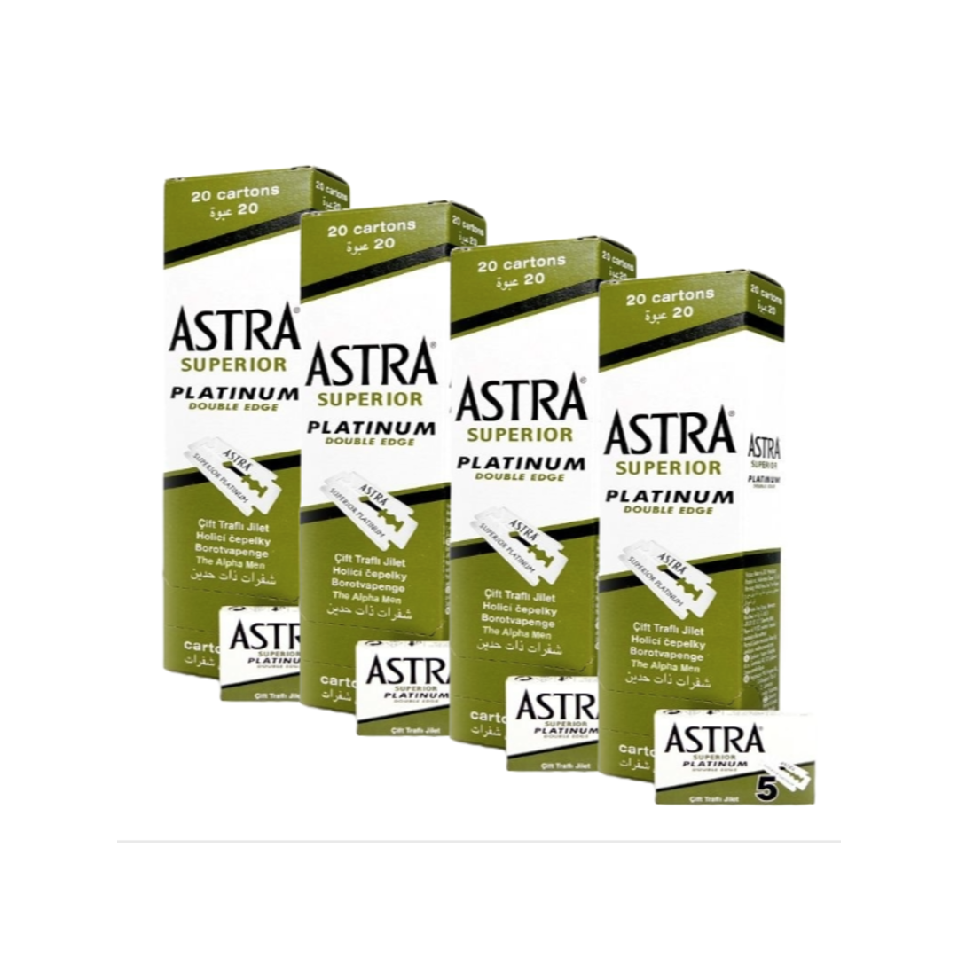 Astra Superior Platinum Double Edge Razor Blades, 100 Count Value Pack