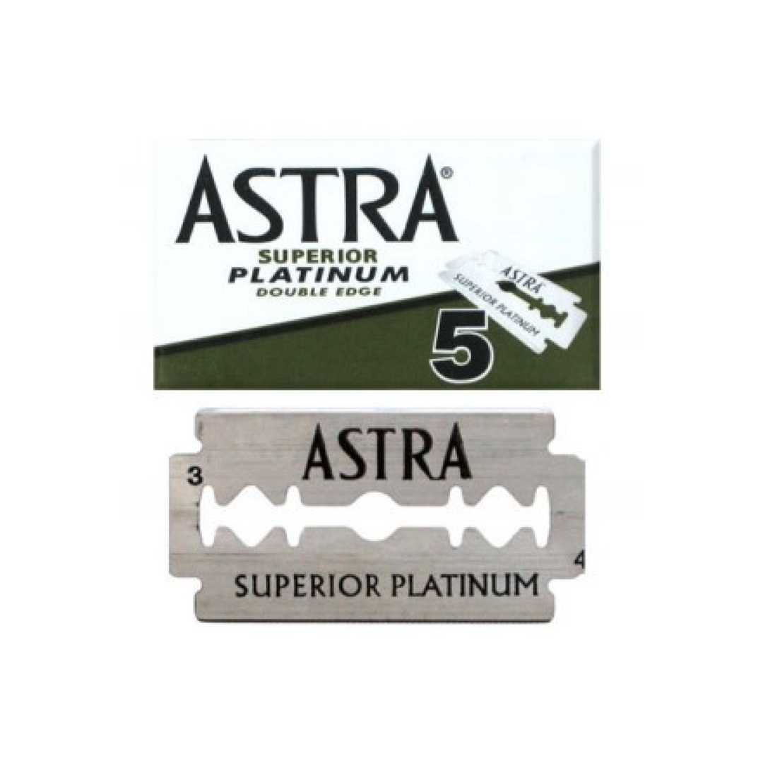 Astra Superior Platinum Double Edge Razor Blades 5-Pack for Smooth Shaving